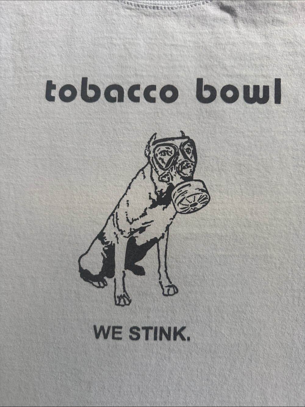 Vintage Tobacco Bowl coffee shop tee, size large, light blue